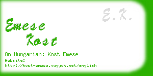 emese kost business card